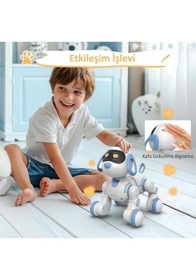 Akıllı Robot Köpek - Uzaktan Kumandalı, Dokunmatik, Programlanabilir, Dans Eden Eğitici Oyuncak Çok Renkli