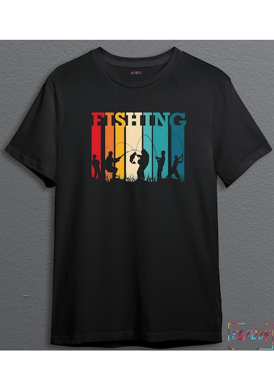 Bumeta Balıkçılık Olta Unisex Tişört T-shirt 001