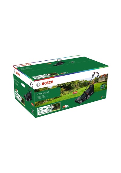 Bosch Rotak 18V2-43 2x4AH Akülü Çim Biçme Makinesi - 06008B9l00