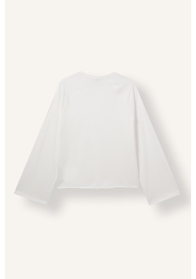 Defacto Relaxed Fit Bisiklet Yaka Reglan Uzun Kollu Basic Tişört J0621ax26wnwt32 Beyaz-wt32