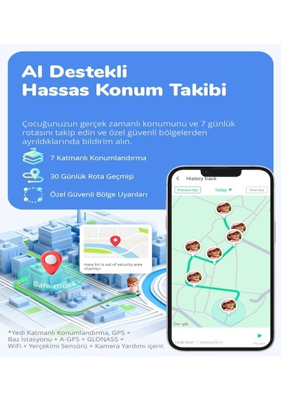360 E3 Pro Akıllı Çocuk Saati Mavi Yok