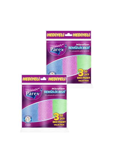 Mikrofiber Karışık Renkli 3 Adet Temizlik Bezi 2 Paket Diğer