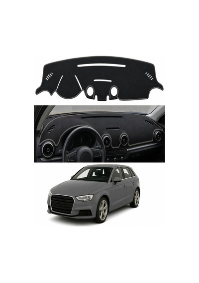 Audi A3 2012-2020 Uyumlu Torpido Koruma Kılıfı - Gri Şeritli