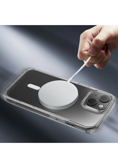 Apple Uyumlu iPhone Esr 15 Kılıf Classic Hibrit Halolock Magsafe Şeffaf