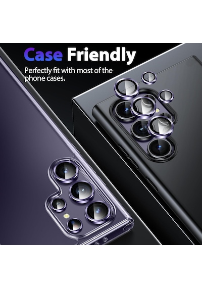 Samsung Galaxy Uyumlu S24 Ultra Kamera Lens Koruyucu Mor