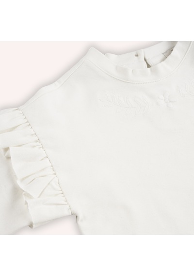 Panço Kız Çocuk Nakışlı T-shirt Ekru 2421gb05015-4815 001
