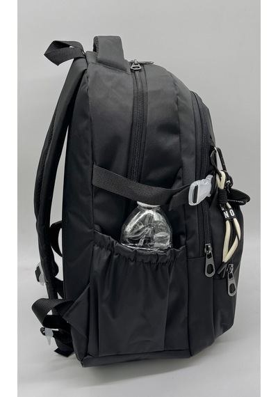 Çok Bölmeli Lüks Unisex Saten Suya Dayanıklı Kumaş Ortaokul Lise Okul Ve Sırt Çantası / 3460 Siyah