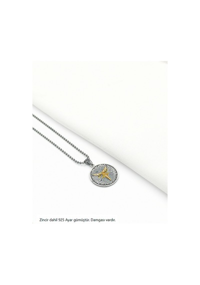 Brezza Lusso Jewelry Kartal Silüet Ruh Erkek Gümüş Kolye Altın