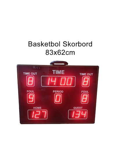 Sanec Basketbol Skorbord Sistemi - Kablosuz Kumandalı Taşınabilir Scoreboard 82x63 Cm