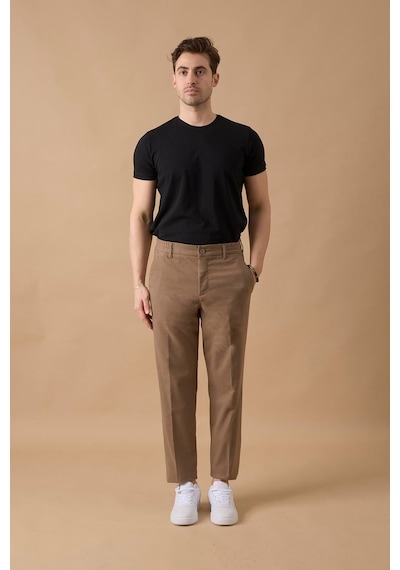 Braccas Erkek Beli Lastikli Vizon Chino Pantolon Vizon