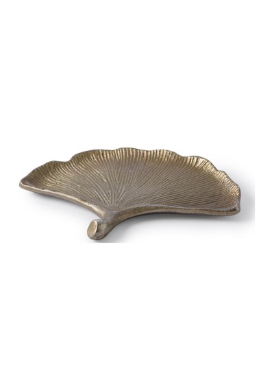 Yargıcı Yaprak Formlu Metal Dekoratif Tabak 17x13 Cm 26knha1032n St