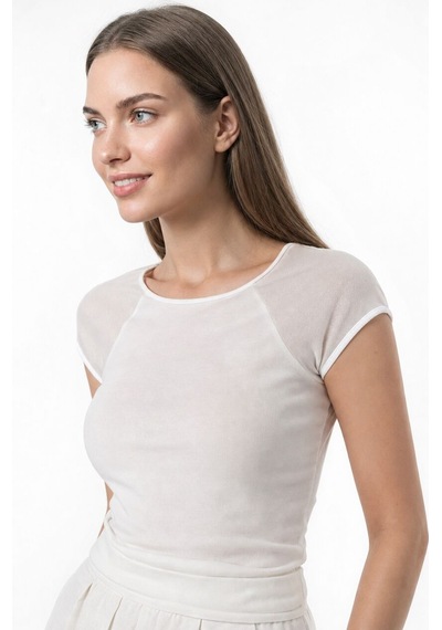 LOFT Slim Fit Kadın Tshirt K.kol Lf2043660 Q1.v1 Ekru