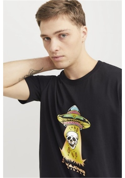 Jack & Jones Joranatomy Skull Tee Ss Crew Neck Sn Erkek T-shirt 12272966 Black Black