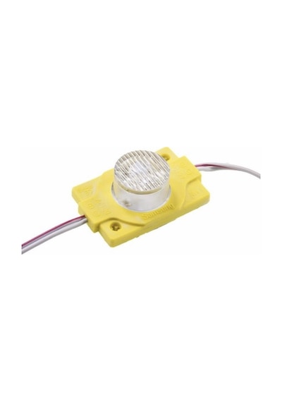 12 Volt 1.5 Watt Tek Mercekli Modül Led Sarı (Amber) -10 Adet-