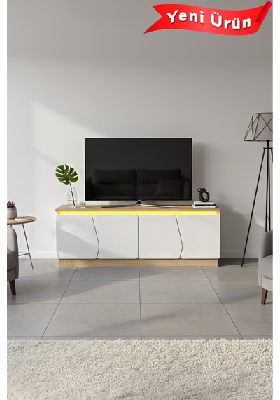 Bohem 150 Cm Tv Ünitesi Ledli Mdf Kapak Beyaz