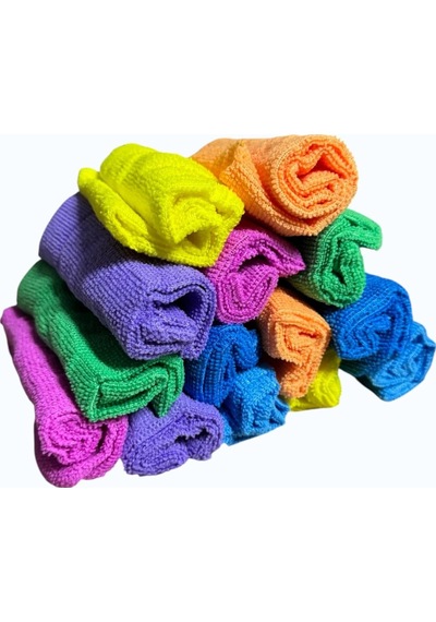 Premium 14'lü Çok Amaçlı Mikrofiber Temizlik Bezi Seti - 30x30 Cm Süper Emici, Çizmez, Hav Bıra Karışık