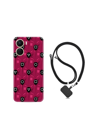 Vivo Y16 Kılıf İpli Boyun Askılı Desenli Silikon Gamers 1823