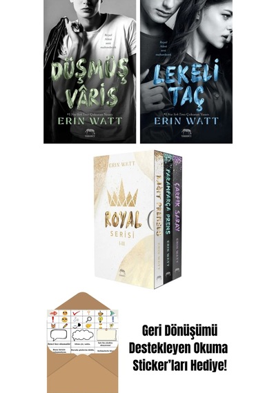 Düşmüş Vâris Royal Serisi 5. Kitap + Royal Serisi Kutulu Set 3 Kitap + Çarpık Saray Royal Serisi 3. Kitap
