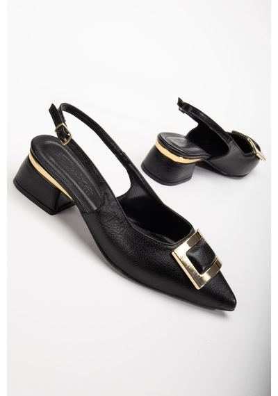 Suins Shoes Suins Milina Model Kadın Orta Topuklu Ayakkabı Siyah
