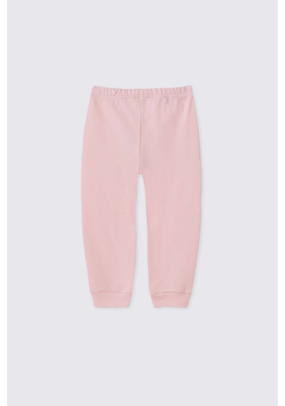Panço Liberty Kumaş Yenidoğan Patikli Pembe Pantolon