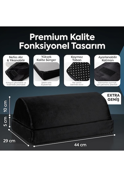 - Ergonomik Ayak Yastığı Desteği Sünger Ayak Dinlendirme Yastığı, Ofis Ve Ev Kullanımı İçin R Siyah