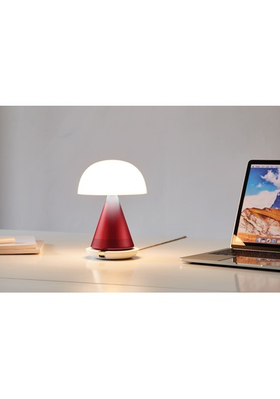 Lexon Mina L Led Lamba Ve Bluetooth Hoparlör Koyu Kırmızı Kırmızı