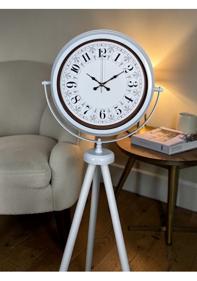 Büro Ev Ofis Dekoru İçin Ayaklı Beyaz Klasik Rakam Tripod Saat Diğer