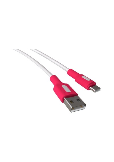 Coral Usb A-c Hızlı Şarj Kablosu, Beyaz Kablo, Beyaz/pembe Uçlar 120 Cm
