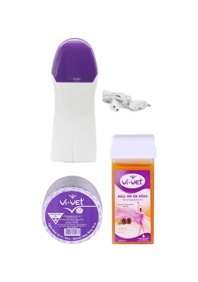 Kartuş Ağda Makinesi + Vi-Vet Naturel Kartuş Ağda + Ağda Bezi 10 M