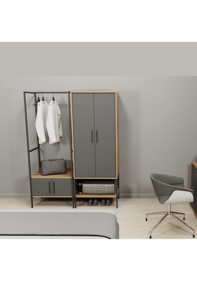 Lagomood Modulago Otel Portmanto Antrasit Ceviz