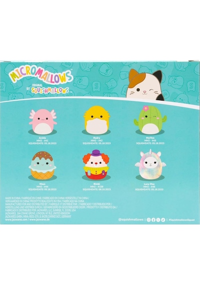 Micromallows Squishmallows Mini Yumuşak Peluş Oyuncak 6 Lı Figür Seti - 6 Cm - Model - 1 Çok Renkli
