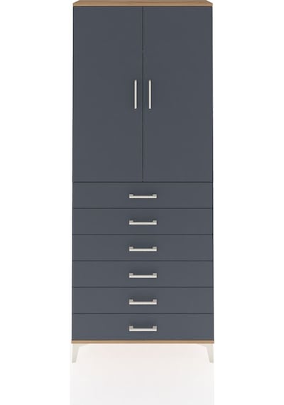 Arges Dolap 3 Raflı 6 Çekmeceli 2 Kapaklı 88x30x221 Çam-antrasit Çam Arges Dolap 3 Raflı 6 Çekmeceli 2 Kapaklı 88x30x221 Çam-antrasit Çam