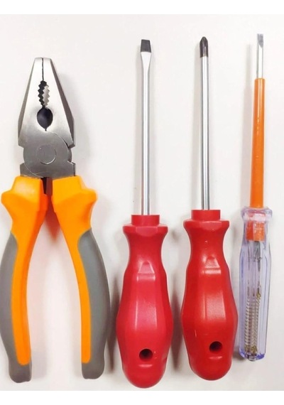 Profesyonel El Aletleri Seti, 180mm Pense, Yıldız Ve Düz Tornavida, Kontrol Kalemi, 4 Parça