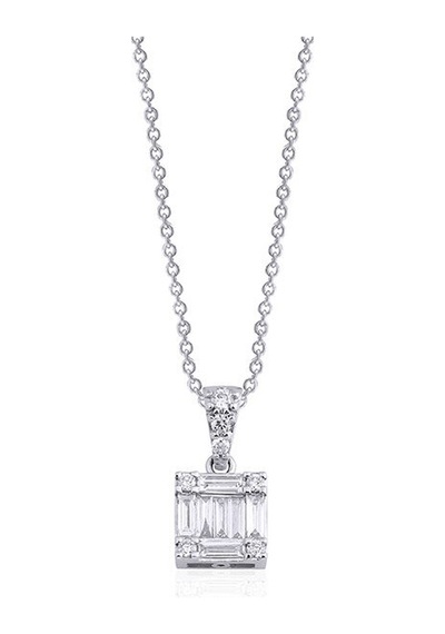 0.25 Karat Baget Pırlanta Kolye - Hrd Sertifikalı 12233470