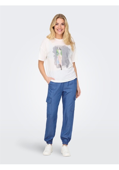 Only Onlcharıs Lıfe Hw Pb Cargo Pant Cc Wvn Kadın Mavi Pantolon - 15338316 Mavi