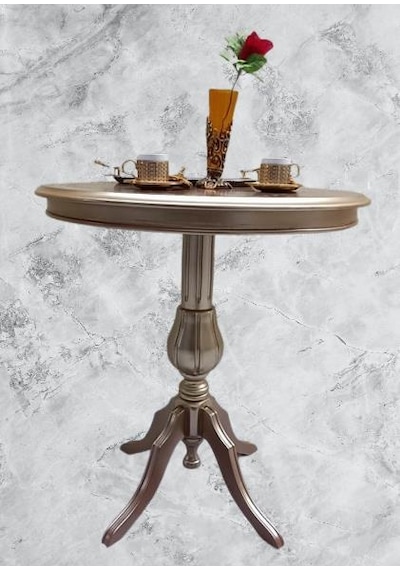 Fiskos Sehpa Eko 90503 Baba 4ayak 65 Cm Hareketli Mdf Tabla Parlak Gold El Yapım