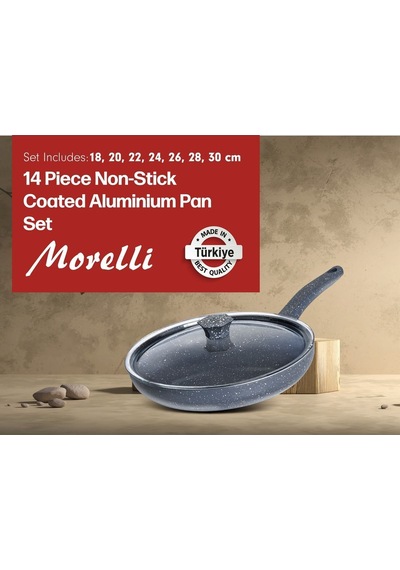 Morelli 14 Pcs Granit Kapaklı Tava Seti