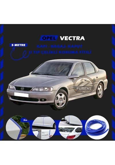 Opel Vectra Oto Araç Kapı Koruma Fitili 5metre Parlak Mavi Renk