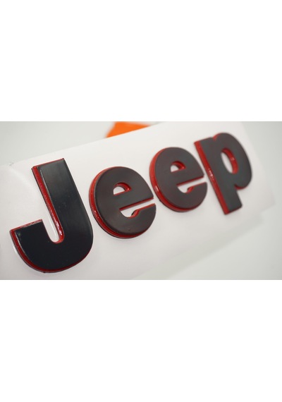 Dk Tuning Jeep Wrengler Gladiator Antrasit Kırmızı Yazı Logo Amblem -