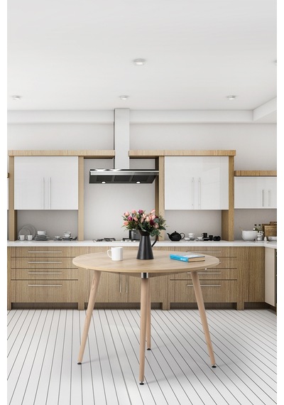 Bistro 80 Cm / Yuvarlak Mutfak Masası / Yuvarlak Yemek Masası / Meşe