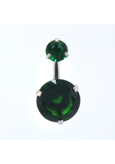 Ferizz 316l Çelik Yeşil Zirkon Taşlı Piercing Prc-114 Gümüş