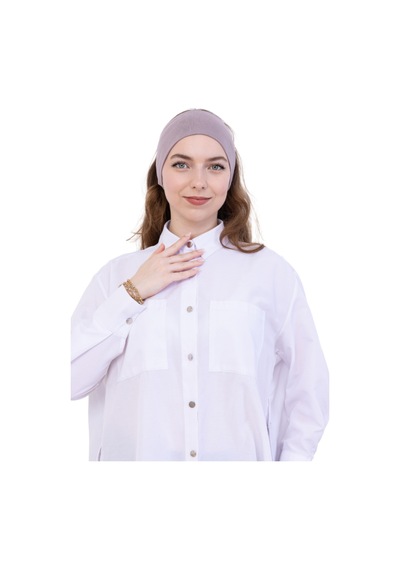Modish Group Kadın Tesettür Bandana Penye Kaymaz Hazır Şal Eşarp Altı Bone Rahat Kullanım Açık Vizon