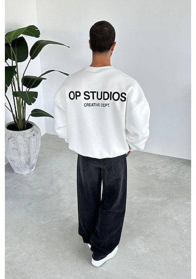 Beyaz Studios Creative Oversize Sweat Beyaz