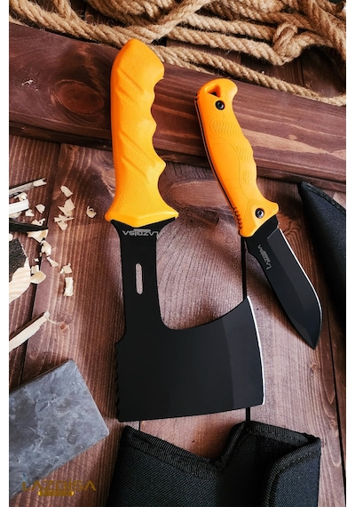 Outdoor Balta Bıçak 2li Set Kamp Baltası Bıçağı Nacak Budama Baltası