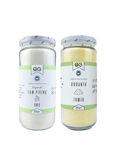 OG natural Organik Tam Pirinç Unu ve Organik Bebek İrmiği Seti