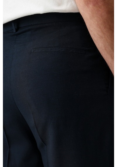 Antioch Keten Karışımlı Erkek Baggy Pantolon Lacivert