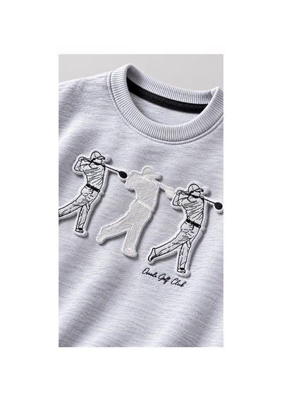 Overdo Kids Erkek Çocuk Kabarma Baskılı 2ip Sweatshirt Gri