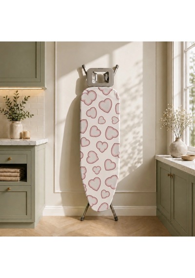 Pionny Keçeli Ütü Masası Kılıfı - 55x140 Cm - Love Çok Renkli