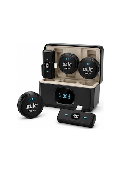 Bwc-05 Kablosuz İkili Yaka Mikrofonu Lightning Girişli Dijital Ekranlı 2.4g Canlı Yayın Ve Video Kayıt Mikrofonu