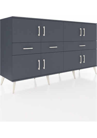 Hyperion Konsol 5 Raflı 3 Çekmeceli 8 Kapaklı 176x44x99 Antrasit- Antrasit-antrasit Hyperion Konsol 5 Raflı 3 Çekmeceli 8 Kapaklı 176x44x99 Antrasit- Antrasit-antrasit